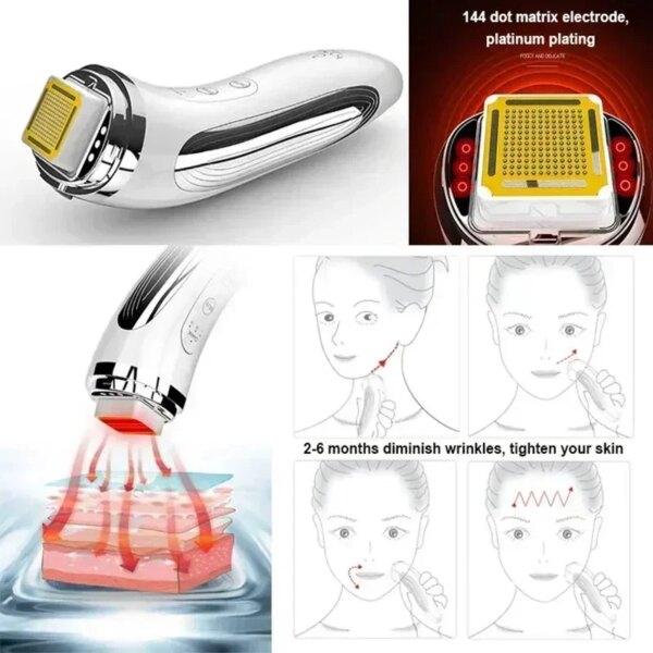 RF face lifting device for skin tightening and wrinkle reduction