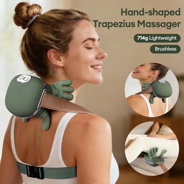 4D wireless neck and shoulder kneading massager