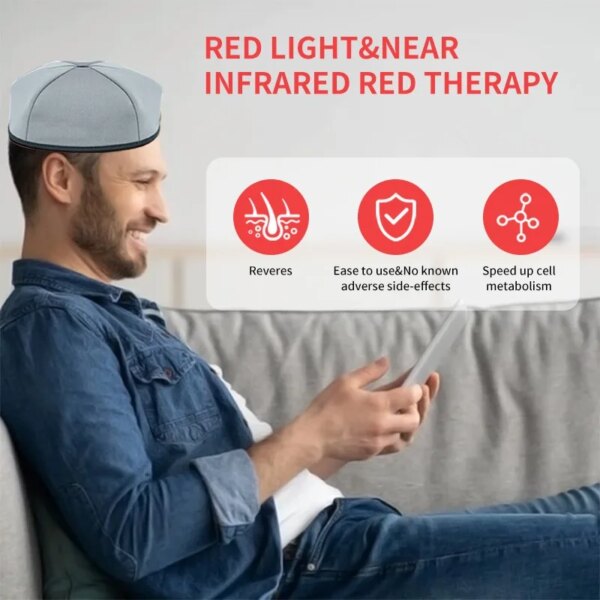 Red light therapy helmet for hair growth and scalp relief