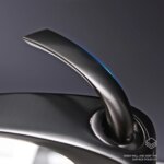 Gunmetal luksus servantbatteri med keramisk ventil og varmt/kaldt vann