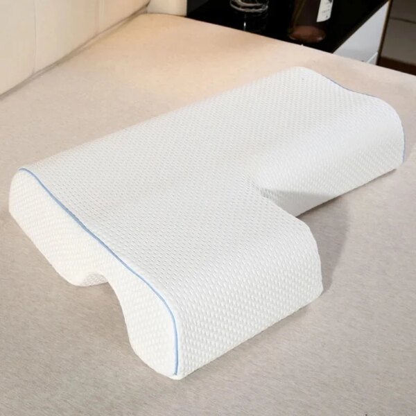 Arched Cuddle Couples Pillow with Slow Rebound and Breathable Memory Foam