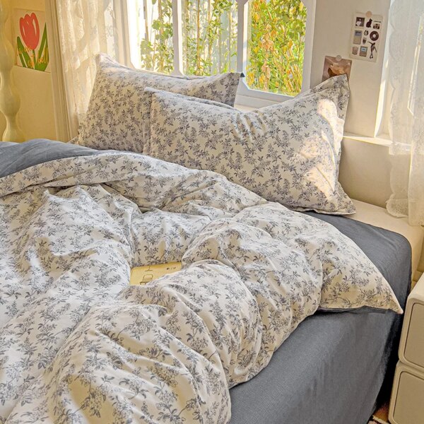 Pastel Fresh Floral Super Soft 100% Cotton Bedding Set