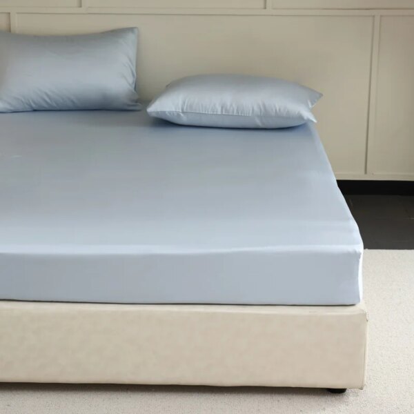 Mulberry Silk Fitted Bed Sheet with Elastic Bands Luxury Mattress Cover