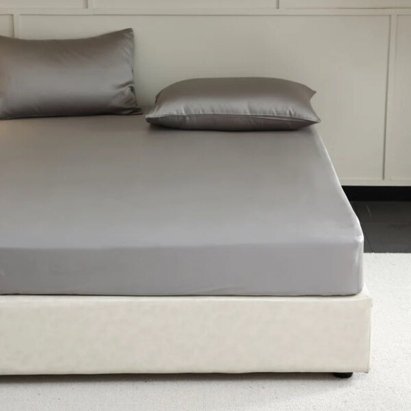 Mulberry Silk Fitted Bed Sheet with Elastic Bands Luxury Mattress Cover