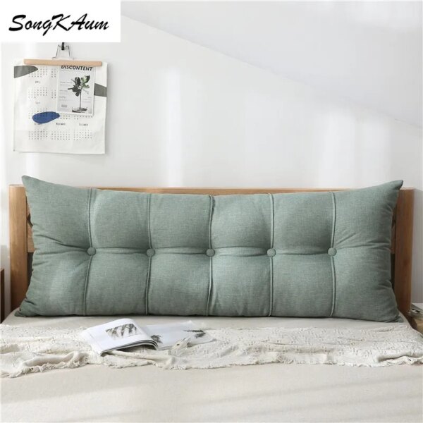 SongKaum washable long bedside pillow made 100% cotton with soft filling