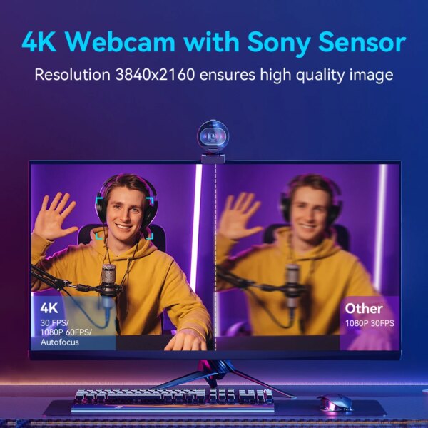 EMEET S600 Autofocus Living Stream 4K Camera With Mics