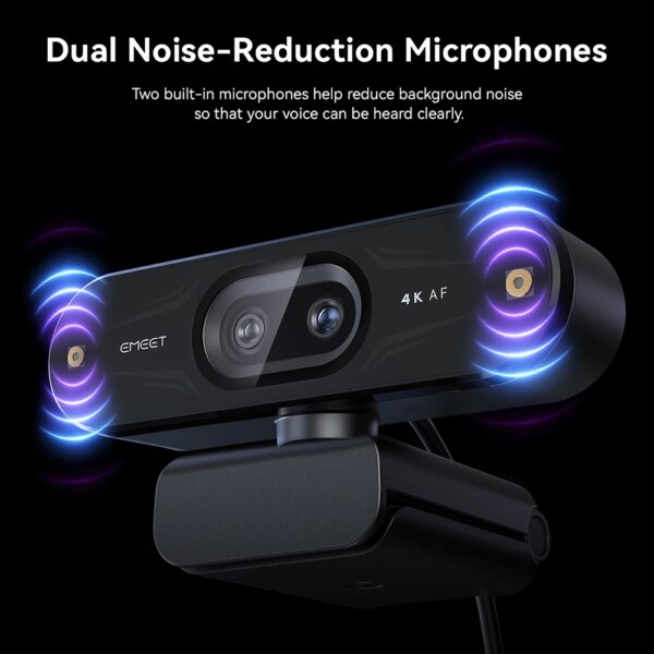 EMEET C60E 4K Binocular USB Camera With RGB Light for Streaming/Gamer