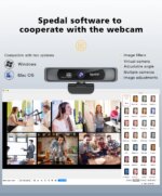 Spedal 4K Webcam Wide Angle Webcam With Microphone And Remote Control