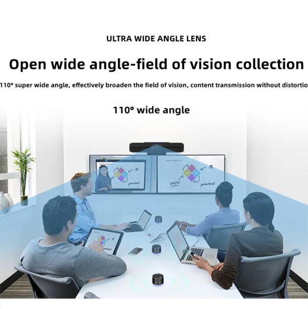 4K Ultra HD Webcam All in one Camera with 4pcs Wireless Microphone Speaker for Video Conference