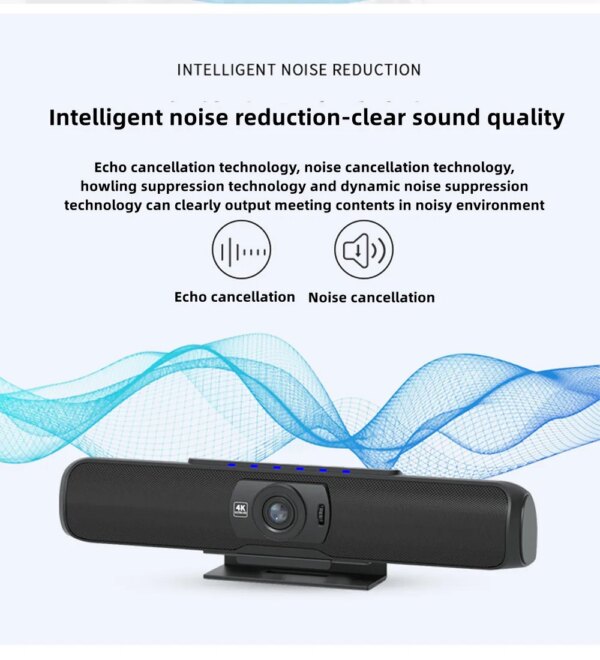 4K Ultra HD Webcam All in one Camera with 4pcs Wireless Microphone Speaker for Video Conference