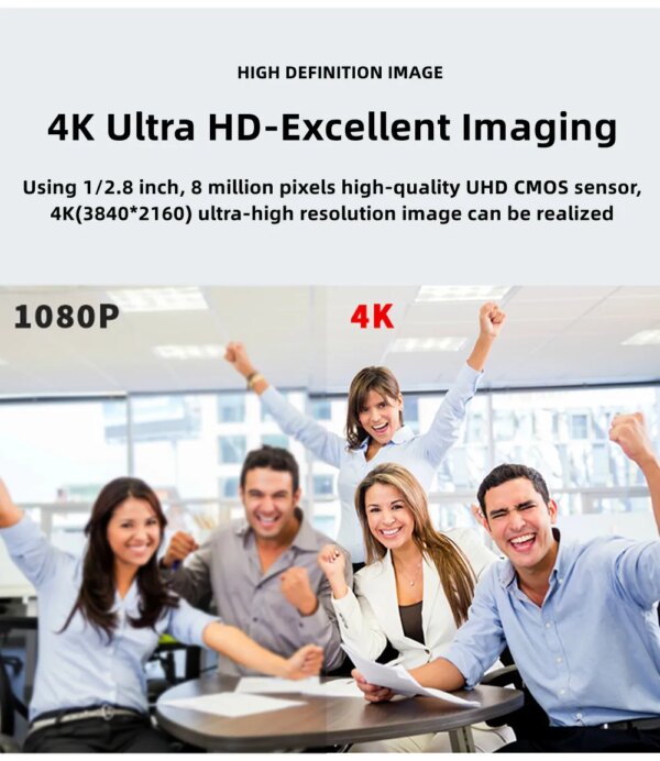 4K Ultra HD Webcam All in one Camera with 4pcs Wireless Microphone Speaker for Video Conference