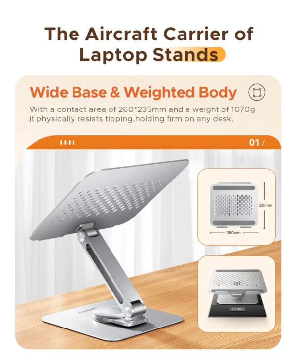 ORICO Foldable Laptop Stand Aluminum Alloy 360 Adjustable