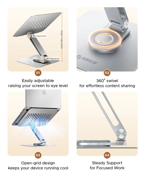 ORICO Foldable Laptop Stand Aluminum Alloy 360 Adjustable