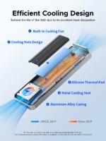 ORICO 40Gbps USB4 M.2 SSD Enclosure 8TB with with Cooling Fan