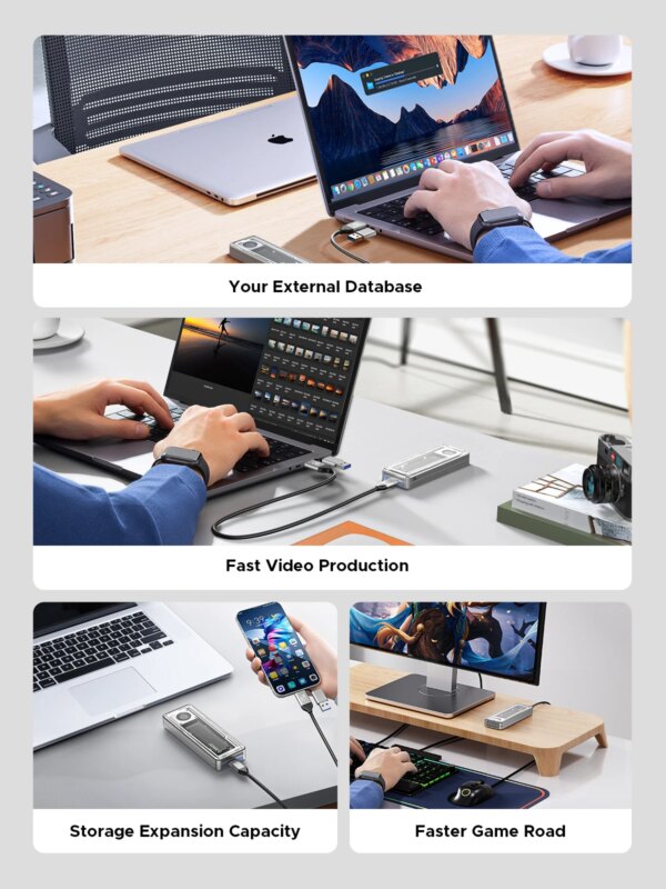 ORICO 40Gbps USB4 M.2 SSD Enclosure 8TB with with Cooling Fan