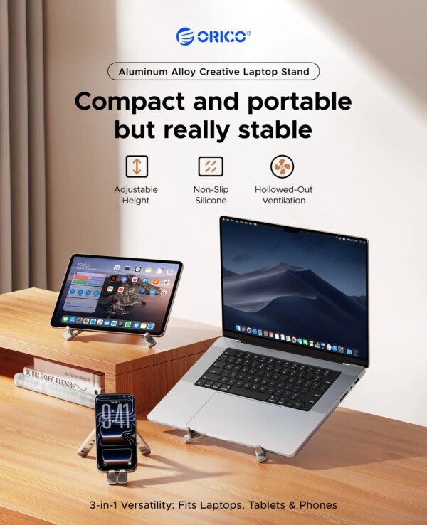 ORICO 3 in 1 Portable Laptop Aluminum Stand