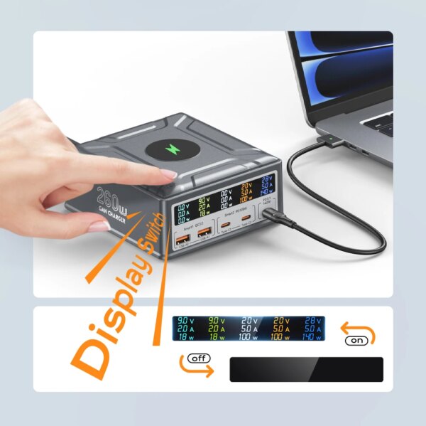 260W GaN Charger Wireless Charger