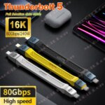 Thunderbolt 5 Full-function Data Cable USB C To USB C Fast Charging PD 240W