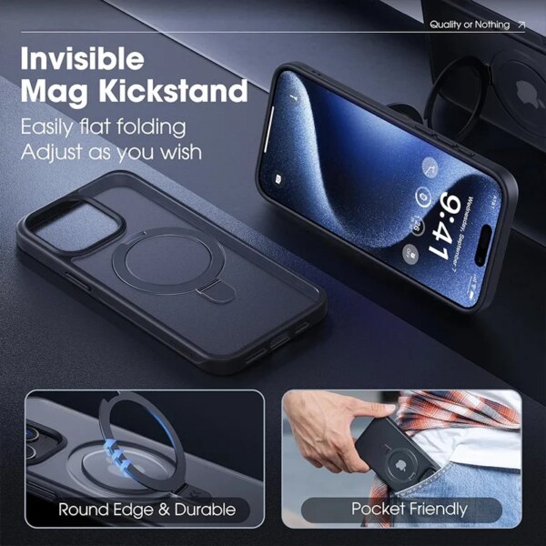 Magnetic Mobile Phone Case with Ring Stand